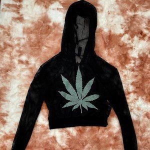 Small Mesh High Jinx Crop Long Sleeve Hoodie